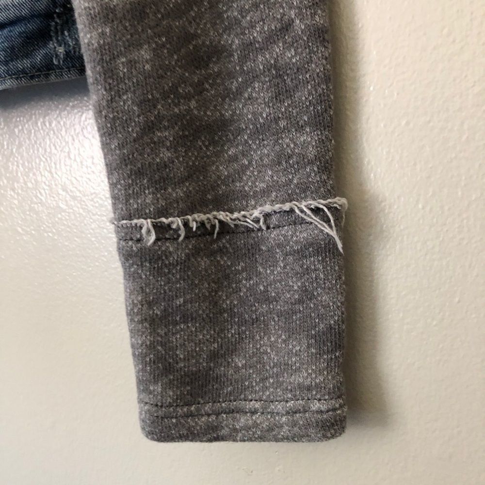 Free People Half Knit Distressed Denim Jacket - Picture 7 of 13